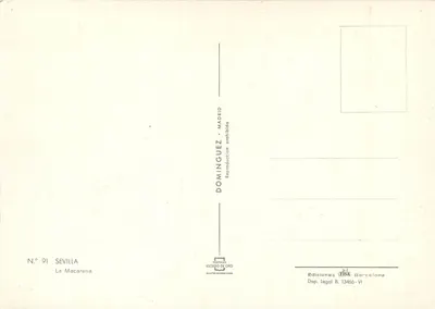La Macarena — Sewilla — Wydawca Dominguez, n° 91 — Rewers