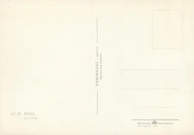 A Giralda — Sevilha — Ed. Dominguez, N° 22 — Verso