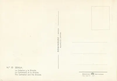 Katedra i Giralda — Sewilla — Wydawnictwo DOMÍNGUEZ Madrid — Rewers