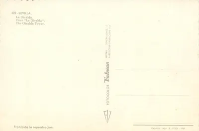 La Giralda — Wieża Giralda — wydawca Valman, n° 302 — Rewers
