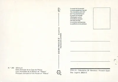 Główny Ogród Domu Pilatos — Sewilla — Dominguez Madrid — Rewers