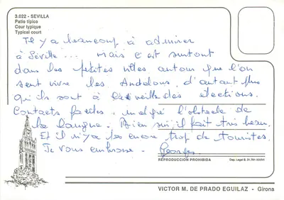 Sevilha — Pátio Típico — Victor M. de Prado Eguilaz — Verso