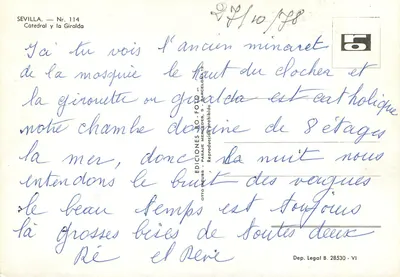 Seville — Katedra i Giralda — Wydawnictwo Otto Meuss, nr 114 — Rewers
