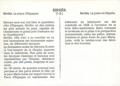 Place d'Espagne — Séville — Édito-Service S.A. V-A1 — Rewers