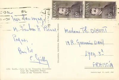 Sevilla — Patyka Venerable Sacerdotes — Héliotépia Artística Española n° 1.074 — Rewers