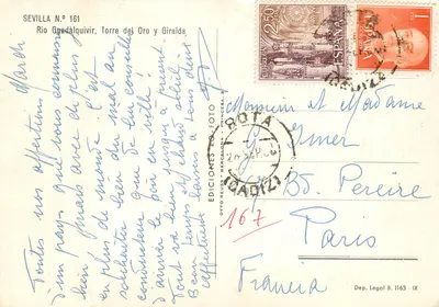 Sevilha — Torre del Oro e Giralda — Edições Otto Reuse, n° 161 — Verso