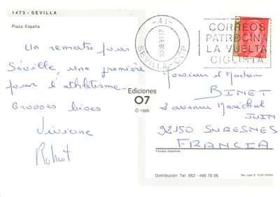 Siviglia — vista aerea del parco e della cattedrale — Ediciones 07 — Verso