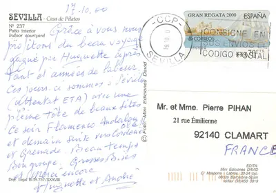 Wewnętrzny patio Casa de Pilatos — Séville — Mini Ediciones DAVID nr 237 — Rewers