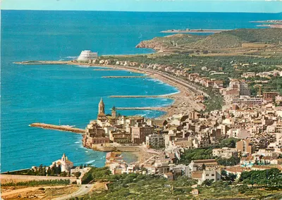 Cadaqués — vista aérea da costa e da cidade — editor SITGES, n° 189