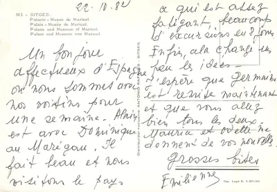 Sitges - Pałac-Muzeum Maricel — Dystrybutor wyłączny ANTÓNIO RAFINES — Rewers