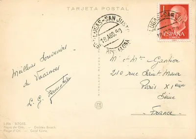 Plaża Złota — Sitges — Golden Beach — wydawca Nikolaus Reuss, n° 5.016 — Rewers