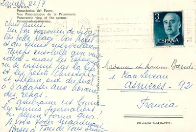 Sitges — Promenada — Dystrybutor wyłączny ANTONIO RAFALES SITGES — Rewers