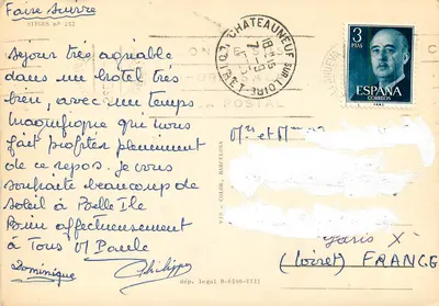 Sitges — plaża i kościoł — V.I.S. - Kolor - Barcelona — Rewers
