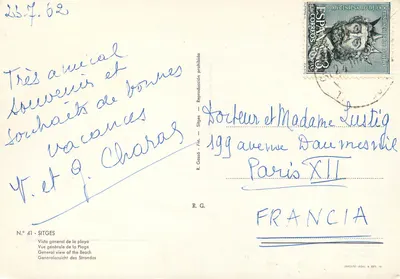 Sitges — Ogólny widok plaży — R. Gassó, n° 41 — Rewers