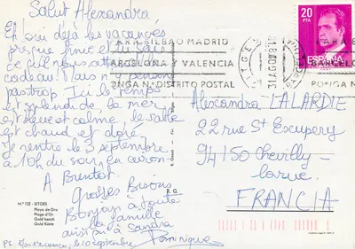Sitges — praia, cidade e mapa da Catalunha — editor R. Grassó, n° 122 — Verso