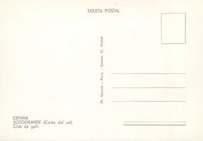 Wnętrze klubu golfowego — Sotogrande (Costa del Sol) — Wydawnictwo Cl. Michel — Rewers