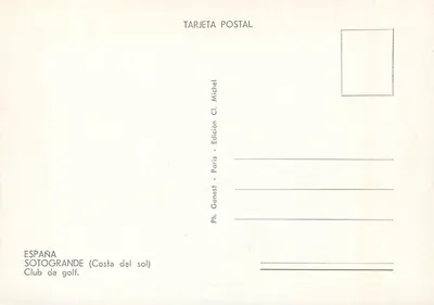 Wnętrze klubu golfowego — Sotogrande (Costa del Sol) — Wydawnictwo Cl. Michel — Rewers