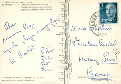 Katedra. Ogród w klasztorze — Tarragone — Foto color RAYMOND - Tarragona — Rewers