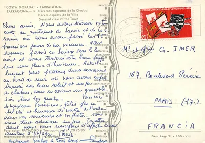 Tarragona — Różne widoki miasta — Wydawca RAYMOND, nr 5 — Rewers