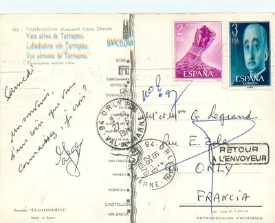 Tarragona — Widok z powietrza — Postales 'LA GOLONDRINA' — Rewers