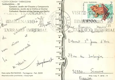Katedra, Ogród Klasztoru i Dzwonnica — Tarragone — Wydawca Raymond, n°50 — Rewers