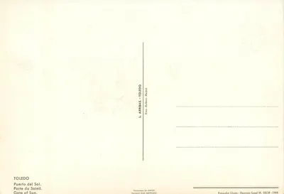 Toledo — Brama Słońca — L. Arribas — Madrid, nr 10159 — Rewers