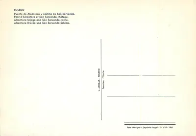 Toledo — Most Alcántara i Zamek San Servando — L. Arribas - Toledo — Rewers