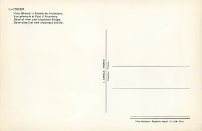 Toledo — Ogólny widok i most Alcántara — L. Arribas, Vitoria — Rewers