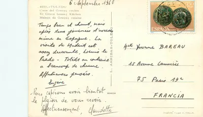Kuchnia w domu Greka w Toledo — Wydawca L. Arribas, nr 4619 — Rewers