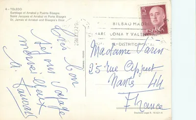 Toledo — Torre da Igreja de São Jacinto e Porta Bisagra — L. Arrabas — Verso