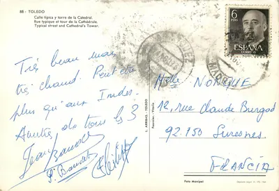 Toledo — typowa ulica i wieża katedry — L. Arrribas, Vitoria — Rewers