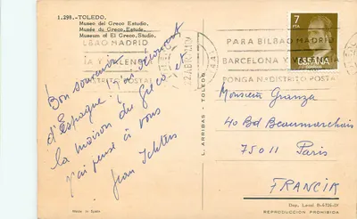 Toledo — Museu do Greco, Estúdio — Editor: Made in Spain, n° 1.298 — Verso