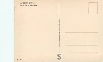 Pałac Prezydencki — Senegal — Wydawca: Images du Sénégal, PC 66 — Rewers
