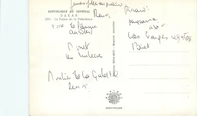 Pałac Prezydencki — Dakar — Wydawnictwo HOA-QUI — Rewers