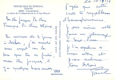 Dakar — Widok z powietrza i Kap Manuel — A.D.P. Renaudeau — Rewers