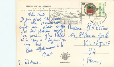 Place de l'Indépendance — Dakar — Wydawnictwo HOA-CHROME — Rewers