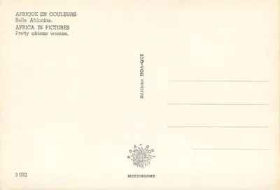 Afrikaanse vrouw — Afrika in kleuren — Uitgaven HOA-QUI n°3 022 — Achterkant
