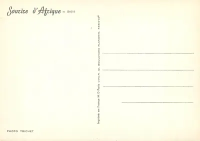 Mulher africana jovem sorridente — editor Souize d'Afrique, n° SA/15 — Verso