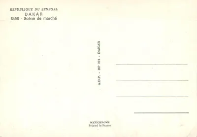 Scena rynkowa — Dakar — wydawca AD.P. n° 6496 — Rewers
