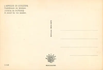 Maszka afrykański — obrzęd lub ceremonia — Wydawnictwo HOA-QUI, nr 5010 — Rewers