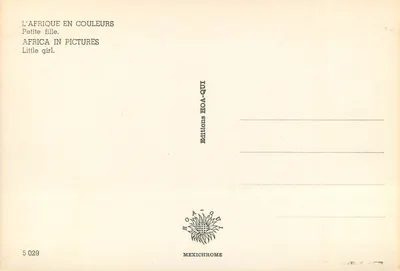 Mała dziewczynka — Afryka w kolorach — Wydawnictwo HOA-QUT, nr 5 029 — Rewers