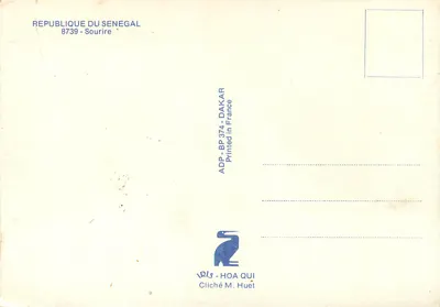 Mulher sorridente com lenço — Sénégal — editor IDLS, n° 8739 — Verso