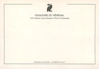 Inicjacja wśród Bassarów — Senegal — Éditions Hoa-Quï Paris — Rewers