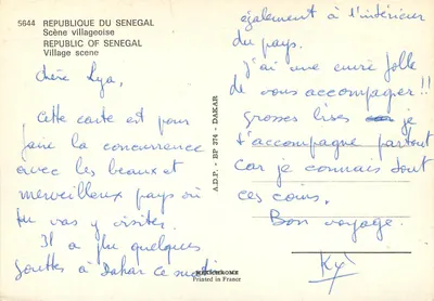 Scena wiejska w Senegalu — A.D.P. - BP 374 - Dakar — Rewers