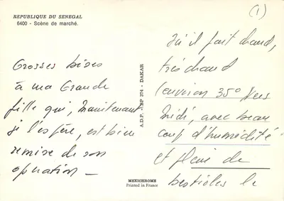 Mercado ao pé de um grande baobá — Sênegal — editor A.D.P. n° 6400 — Verso