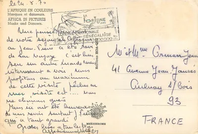 Tancerze i maski afrykańskie — Senegal — Wydawnictwo La Fortune — Rewers