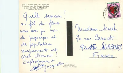 Cruzeiro no rio Senegal — República do Senegal — editor Mexichrome, n° 7249 — Verso