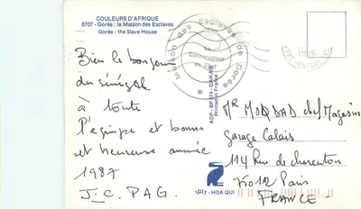 Gorée - Dom Niewolników — Kolorystyka Afryki, wydawca VPLS, nr 8707 — Rewers