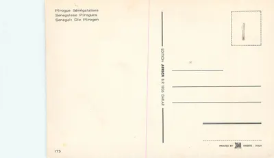 Pirogas Senegalesas — Edição Africa B.P. Dakar, n°173 — Verso