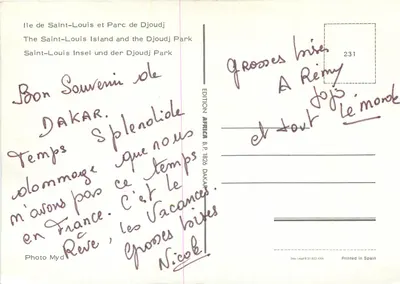 Saint-Louis - Djoudj — Park narodowy i wyspa Saint-Louis — Wydawnictwo Africa, Dakar — Rewers